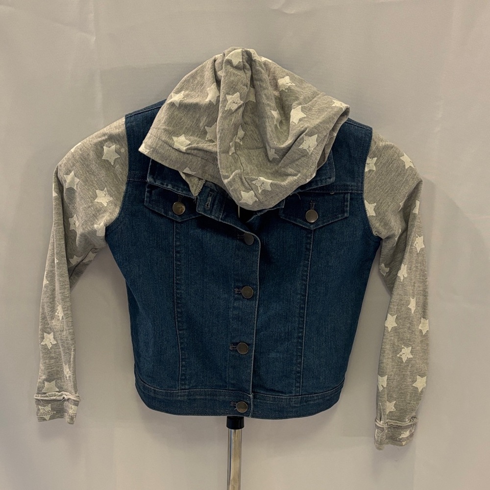 Children's Denim Jacket with Gray Star Sleeves